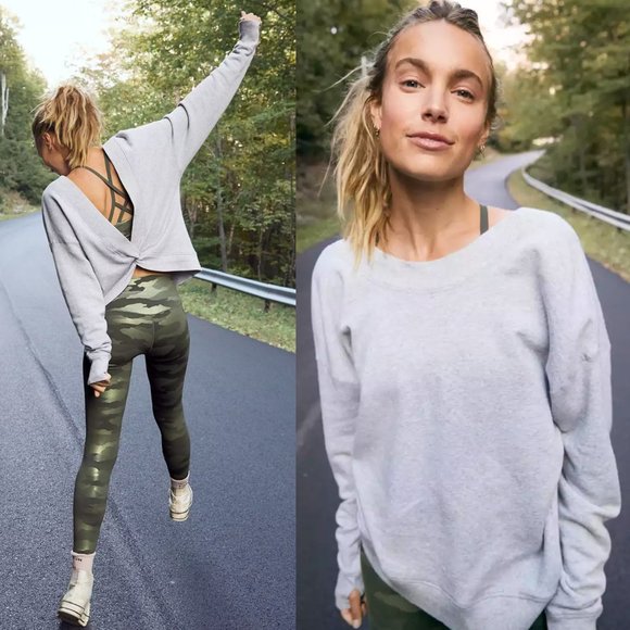 aerie Tops - aerie OFFLINE Twist Back Sweatshirt Fleece, Sz XS, Grey